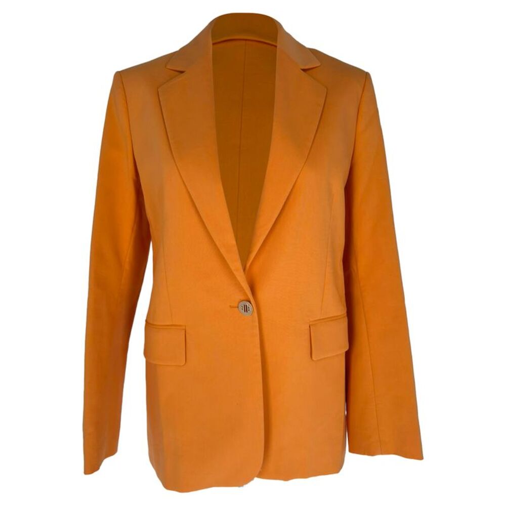 Maje Single Breasted Blazer in Orange Cotton